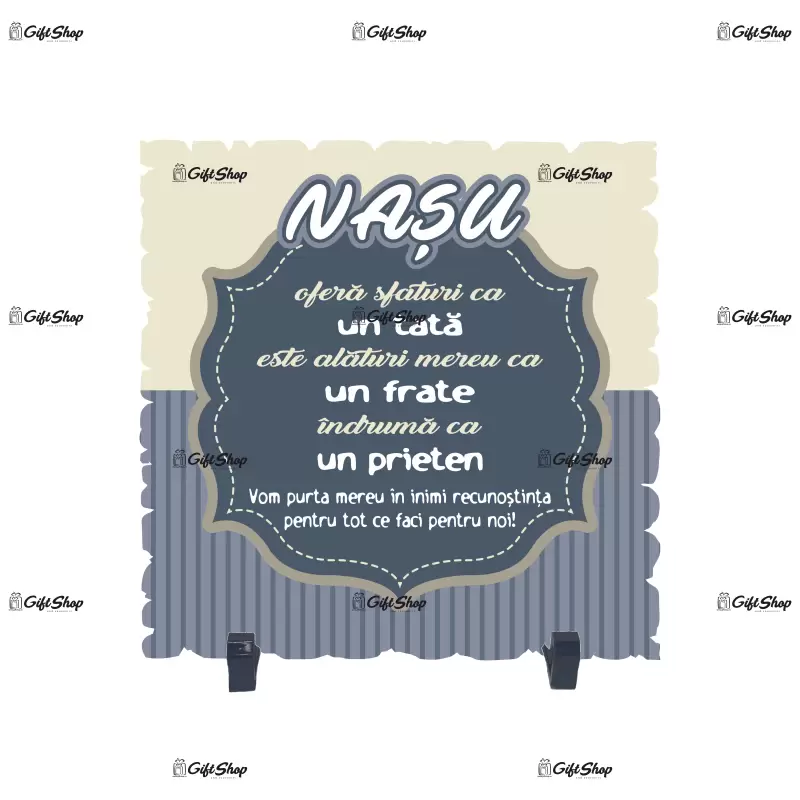 Nasu ofera sfaturi ca un..., placheta cu mesaj